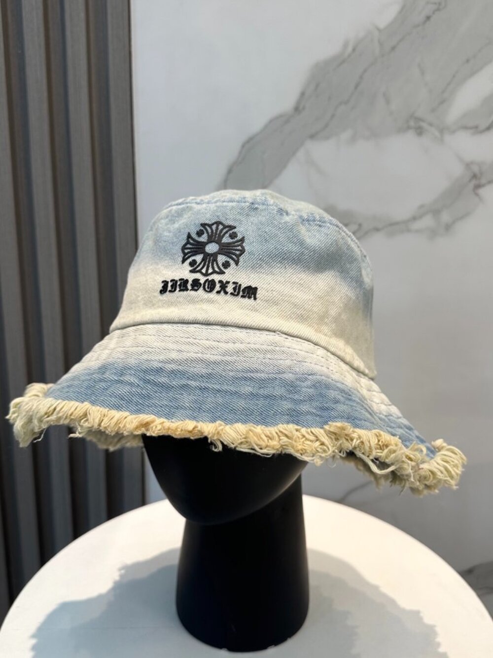 Chrome Hearts Soft Denim Fisherman's Hat / Beach Hat